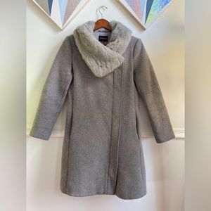 Club Monaco Evangah wool coat with faux-fur collar